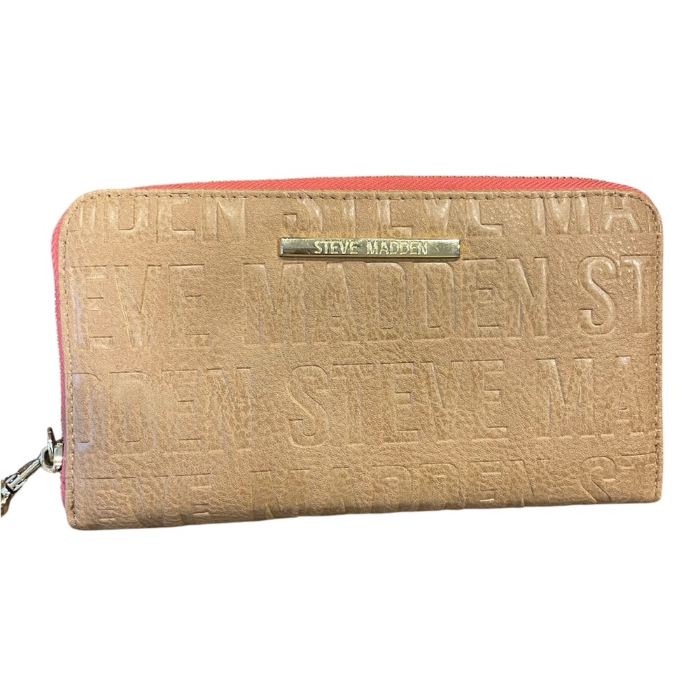 Steve Madden Embossed Tan and Pink Wallet